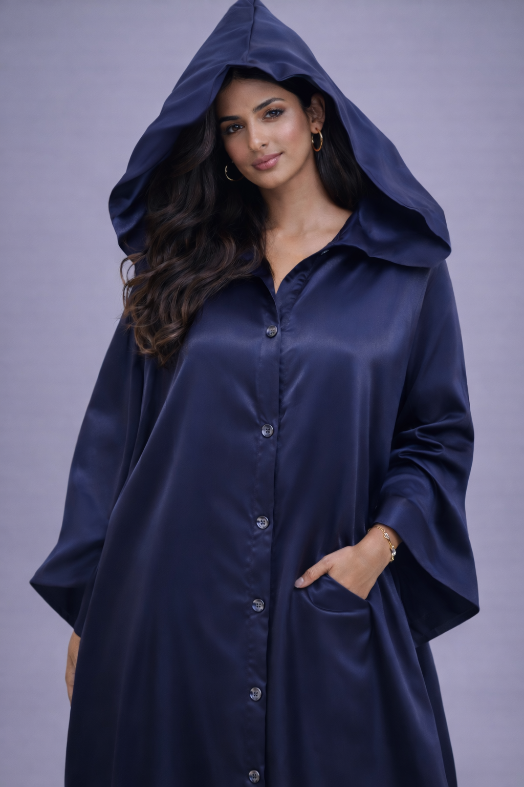 Midnight Luxe Hooded Dress